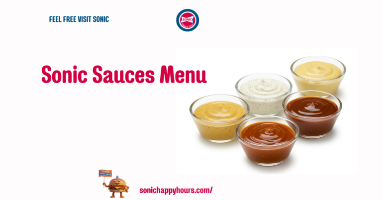 Sonic Sauces Menu